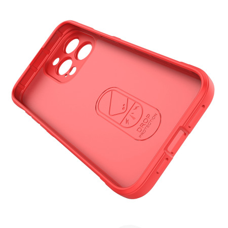 Husa pentru iPhone 15 Pro, Antisoc, Margini cu Striatii, Design Minimalist, Red