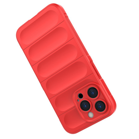 Husa pentru iPhone 15 Pro, Antisoc, Margini cu Striatii, Design Minimalist, Red