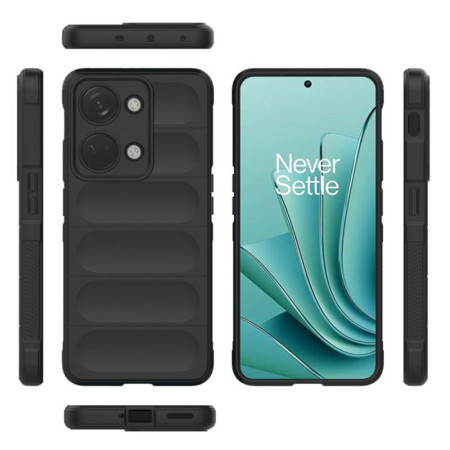 Husa pentru OnePlus Nord 3, Antisoc, Margini cu Striatii, Design Minimalist, Black