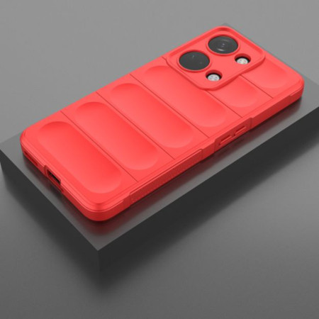 Husa pentru OnePlus Nord 3, Antisoc, Margini cu Striatii, Design Minimalist, Red