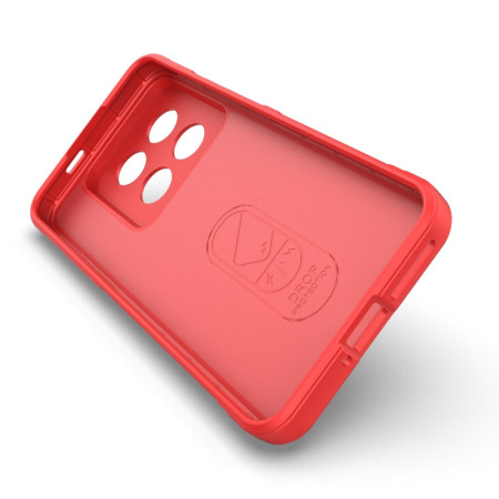 Husa pentru Xiaomi 14 Pro, Antisoc, Margini cu Striatii, Design Minimalist, Red