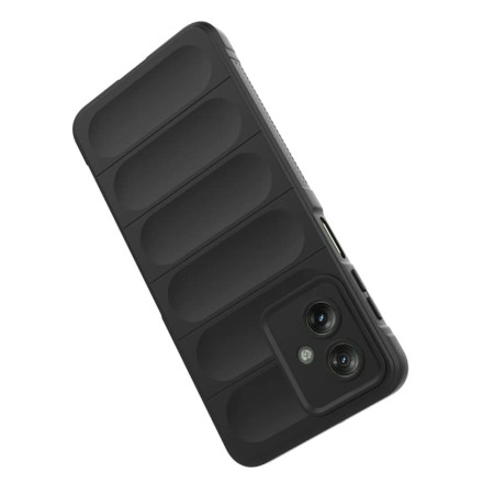 Husa pentru Motorola Moto G54, Antisoc, Margini cu Striatii, Design Minimalist, Black