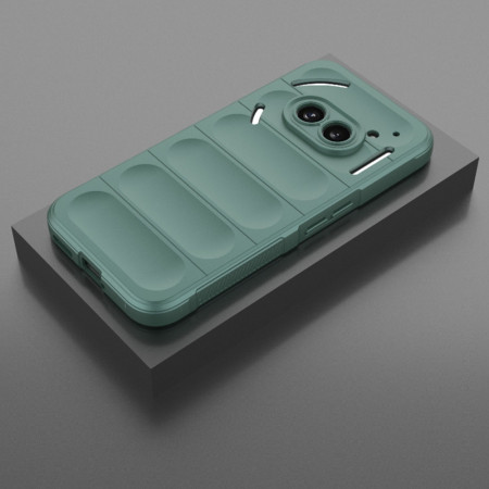 Husa pentru Nothing Phone (2a), Antisoc, Margini cu Striatii, Design Minimalist, Green