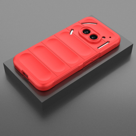 Husa pentru Nothing Phone (2a), Antisoc, Margini cu Striatii, Design Minimalist, Red