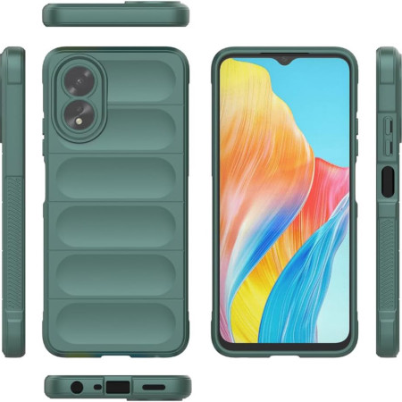 Husa pentru Oppo A38 / A18, Antisoc, Margini cu Striatii, Design Minimalist, Green