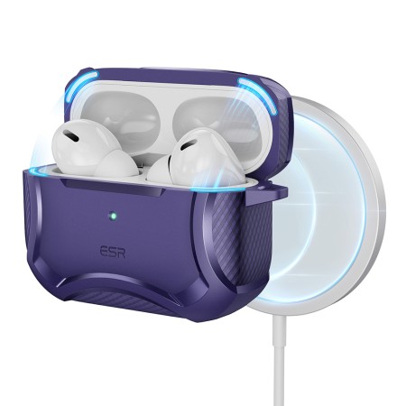 Husa pentru Apple AirPods Pro 1 / 2 - ESR Cyber Armor Tough HaloLock - Purple