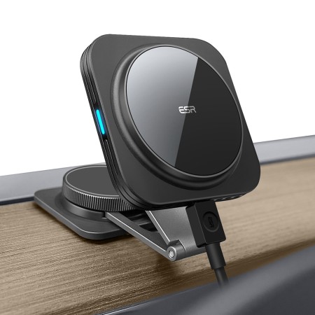 ESR - Premium Car Holder with Wireless Charging HaloLock (2B514) - Magnetic MagSafe for Tesla Models 3/Y/X/S Screen - Black