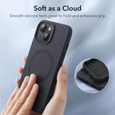 Husa pentru iPhone 15 - ESR Cloud Soft HaloLock - Black