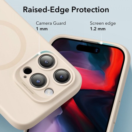 Husa pentru iPhone 15 Pro - ESR Cloud Soft HaloLock - Light Tan