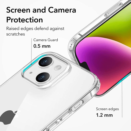 Husa telefon pentru iPhone 14 si Folie ESR Project Zero, Clear