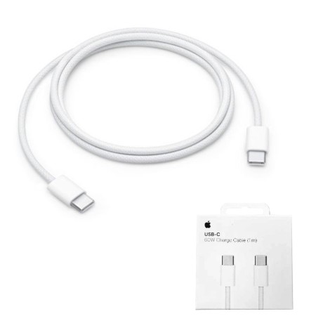 Cablu de Date USB-C la USB-C, 1m, 60W - Apple A2795 (MQKJ3ZM/A) - White