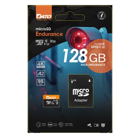 Card de Memorie, Micro SDXC, 128GB, U3, A2, V30 - Dato Endurance (DTTF128GU3A2V30HA) - Black