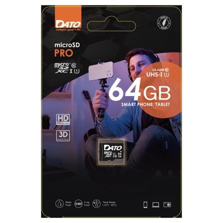 Card de Memorie, Micro SDXC, 64GB, Clasa 10 - Dato Pro (DTTF064GUIC10) - Black