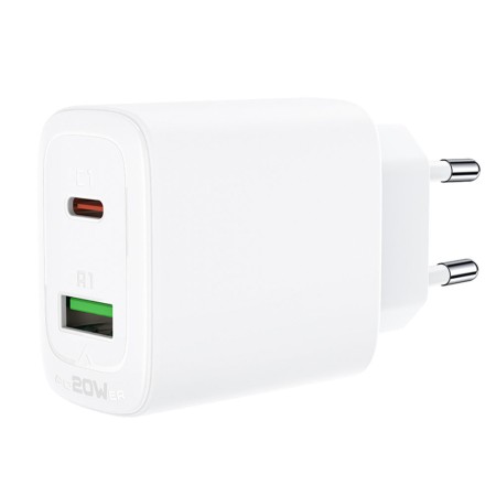 Acumulator pentru Priza, USB, Type-C, 20W, Fast Charging - Acefast - White