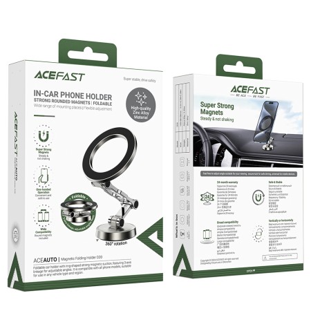 Suport Auto cu Magnet pentru Telefon, Universal, Ajustabil - Silver