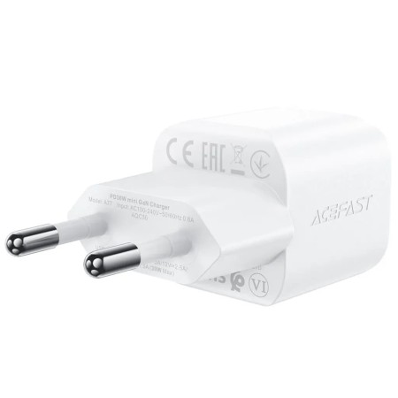 Acumulator pentru Priza, Type-C, GaN, 30W, Power Delivery cu Cablu USB-C - Acefast - White