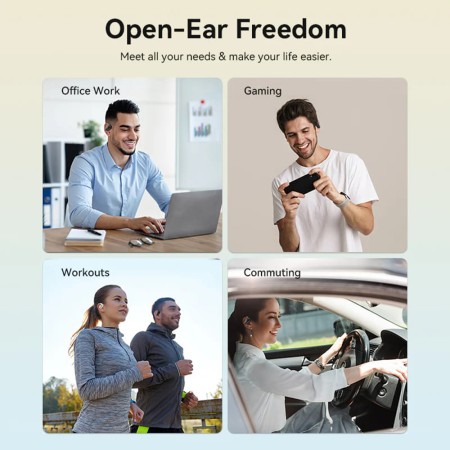 Casti Wireless open-ear Bluetooth 5.3, IPX5, Type-C - Vention (NBPN0) - Beige