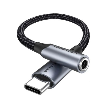 Adaptor casti Type-C la Jack 3.5mm, cu DAC - Vention (BGJHA) - Gray