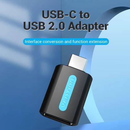 Adaptor Type-C la USB 2.0, cu Functia OTG, 480Mbps - Vention (CDTB0) - Black