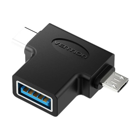 Adaptor pentru Android, Type-C, USB 3.0, Micro-USB, 5Gbps, Plug and Play - Vention (CDIB0) -Black