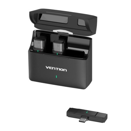 Microfon Lavariera Wireless, Type-C, ANC (set 2) - Vention (NCAB0) - Black