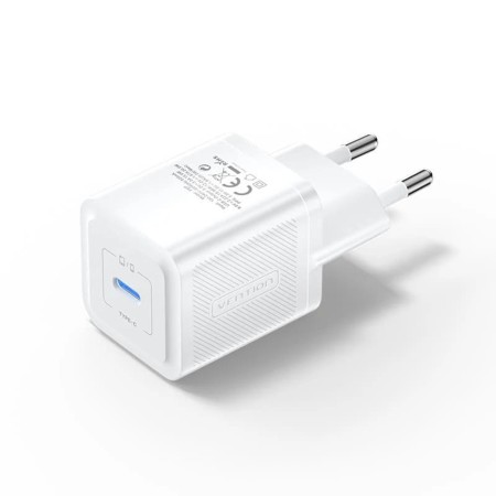 Incarcator pentru priza EU, GaN, 20W, Type-C, Smart Charging - Vention (FEPW0-EU) - White