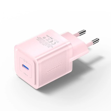 Incarcator pentru priza EU, GaN, 20W, Type-C, Smart Charging - Vention (FEPP0-EU) - Pink