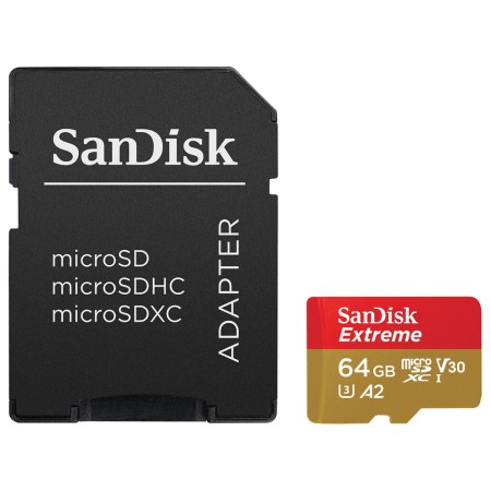 Card de Memorie, 64GB, MicroSDXC - SanDisk Extreme(SDSQXAH-064G-GN6MA) - Black