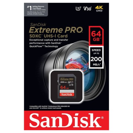 Card de Memorie, 64GB, MicroSDXC - SanDisk Extreme Pro (SDSDXXU-064G-GN4IN) - Grey