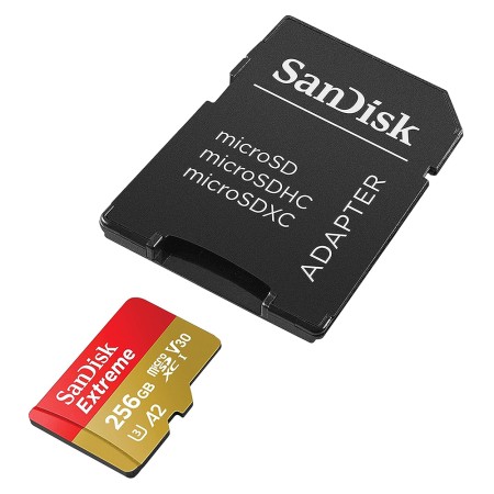 Card de Memorie, 256GB, MicroSDXC - SanDisk Extreme (SDSQXAV-256G-GN6MA) - Grey