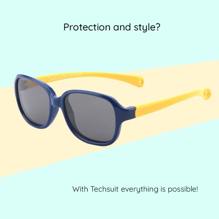 Ochelari de Soare Destinati Bebelusilor - Techsuit (8192-C12) - Dark Blue / Yellow