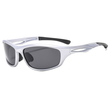 Ochelari pentru Ciclism cu lentile polarizate, ochelari de soare sport, protecție pentru nas, Silver / Gray