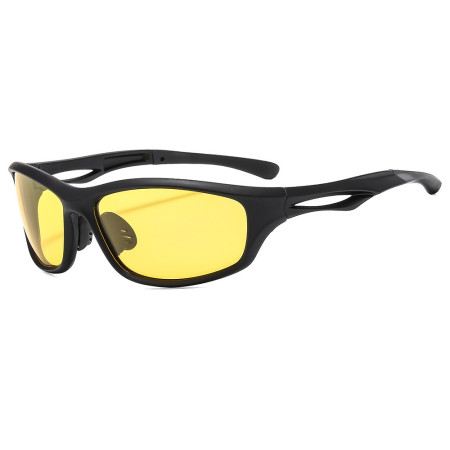 Ochelari pentru Ciclism cu lentile polarizate, ochelari de soare sport, tampoane pentru nas, (9309), Black / Yellow