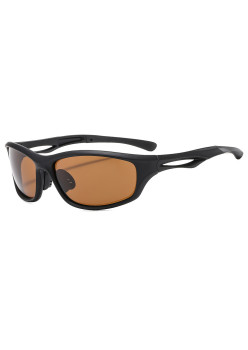Ochelari pentru Ciclism cu lentile polarizate, ochelari de soare sport, tampoane pentru nas, Black / Tea