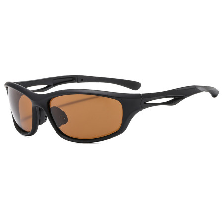 Ochelari pentru Ciclism cu lentile polarizate, ochelari de soare sport, tampoane pentru nas, Black / Tea