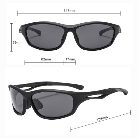 Ochelari pentru Ciclism cu lentile polarizate, ochelari de soare sport, tampoane pentru nas, Black / Red