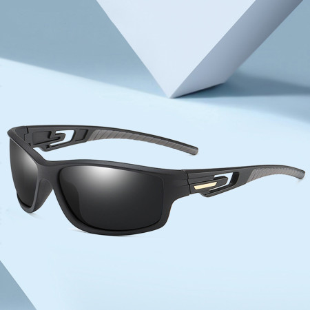 Ochelari pentru Ciclism cu lentile polarizate, ochelari de soare sport, tampoane pentru nas, Black