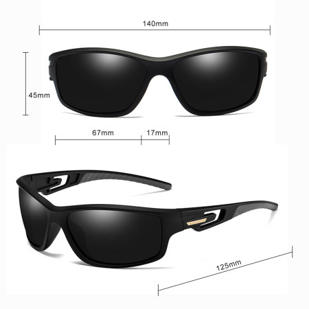 Ochelari pentru Ciclism cu lentile polarizate, ochelari de soare sport, tampoane pentru nas,  Black / Red