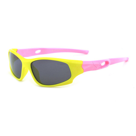 Ochelari de Soare pentru Copii cu Protectie UV tip Sport, Bright Yellow / Pink