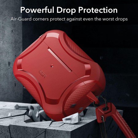 Husa pentru Apple AirPods Pro 1 / 2 - ESR Cyber Armor Tough HaloLock - Red