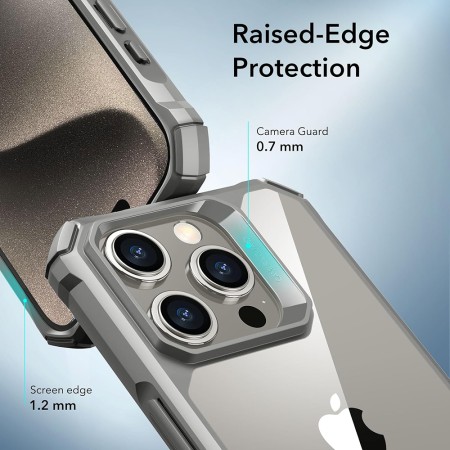 Husa pentru iPhone 15 Pro Max - ESR Air Armor - Clear Grey