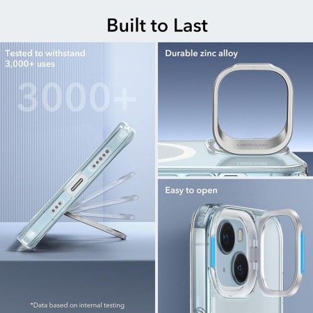 Husa pentru iPhone 15 - ESR Classic Hybrid HaloLock Kickstand - Clear Blue