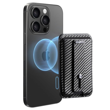 Portofel pentru Telefon cu Functie de Suport Birou - ESR - Carbon Fiber