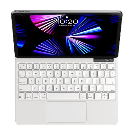 Husa pentru iPad Air 4 / 5 / Pro 11 - Baseus Brilliance Magnetic Keyboard Case Digital Display (ARJK010102) - White