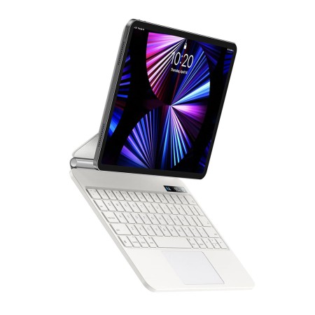 Husa pentru iPad Air 4 / 5 / Pro 11 - Baseus Brilliance Magnetic Keyboard Case Digital Display (ARJK010102) - White