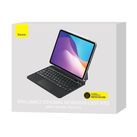 Husa pentru iPad Pro 12.9 (2018/2020/2021/2022) - Baseus Brilliance Magnetic Keyboard Case Digital Display (ARJK010216) - Gray