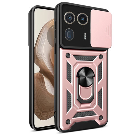 Husa pentru Motorola Edge 50 Ultra, CamShield Protectie Camera, Magnetic, Slide si Snap, Rose Gold