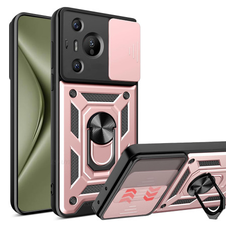 Husa pentru Huawei Pura 70, CamShield Protectie Camera, Magnetic, Slide si Snap, Rose Gold