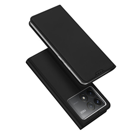 Husa Flip Xiaomi Poco F6 Pro, Dux Ducis Skin Pro, Smart Pro Magnet, Negru
