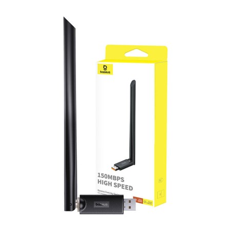 Adaptor Wi-Fi cu antena 150Mbps Windows/Linux - Baseus FastJoy (B01317600111-00) - Black